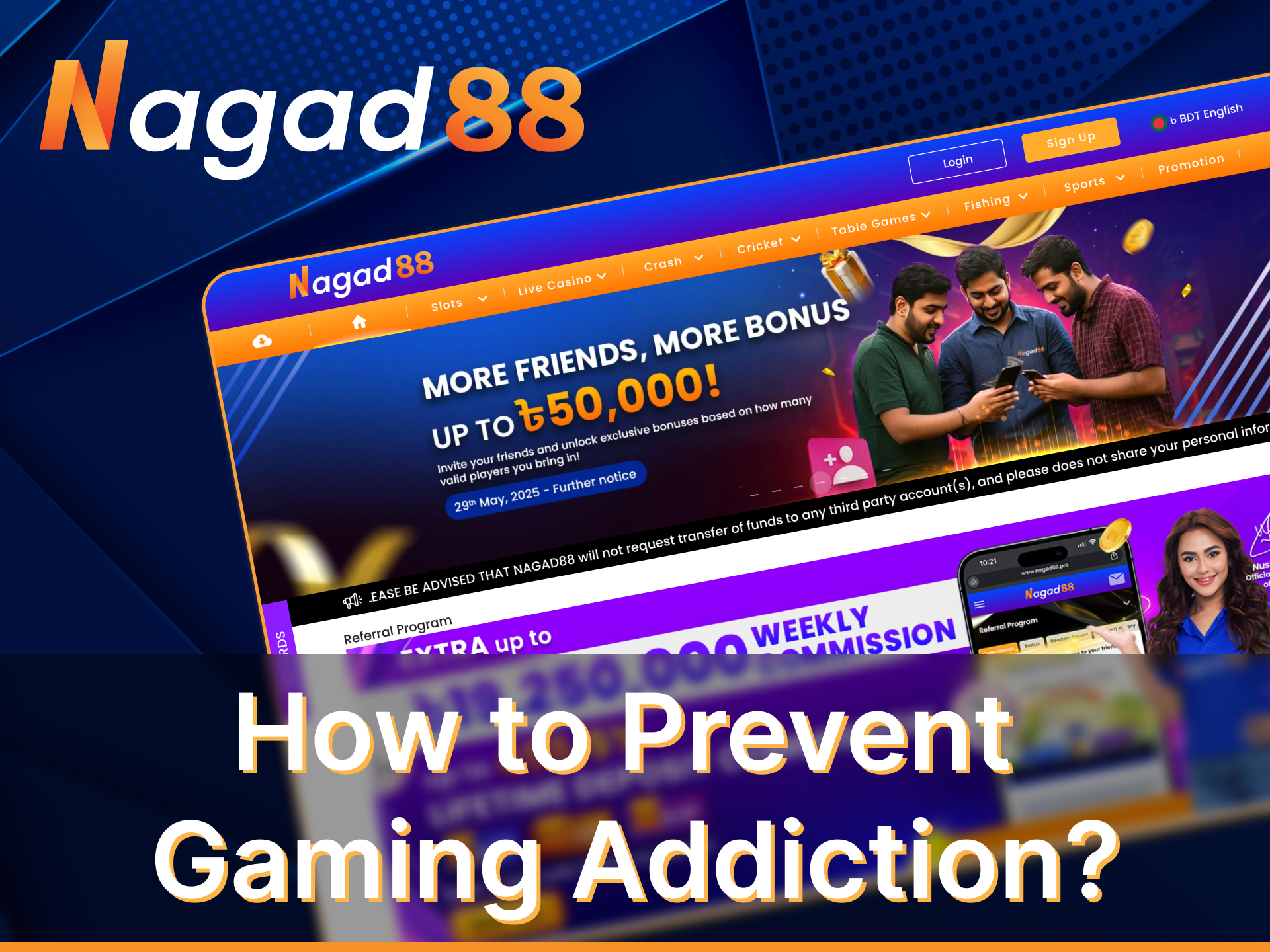 Nagad88's tips on how to prevent gaming addiction.